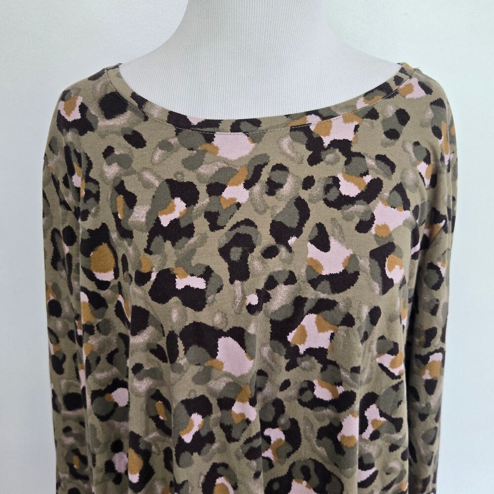 LOGO Lori Goldstein Casual Long Sleeve Top Animal Print Basics Womens Plus 2X - Picture 5 of 13